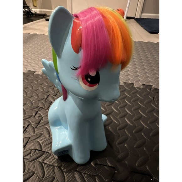 Hasbro My Little Pony Rainbow Dash 9.5" Ceramic Coin Piggy Bank w/Plug Figure - Picture 2 of 9
